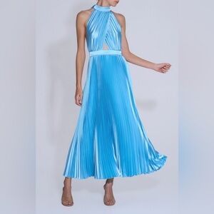 L'Idee | Dresses | Lidee Renaissance Halter Sideslit Pleated Maxi Dress  Size 4 | Poshmark